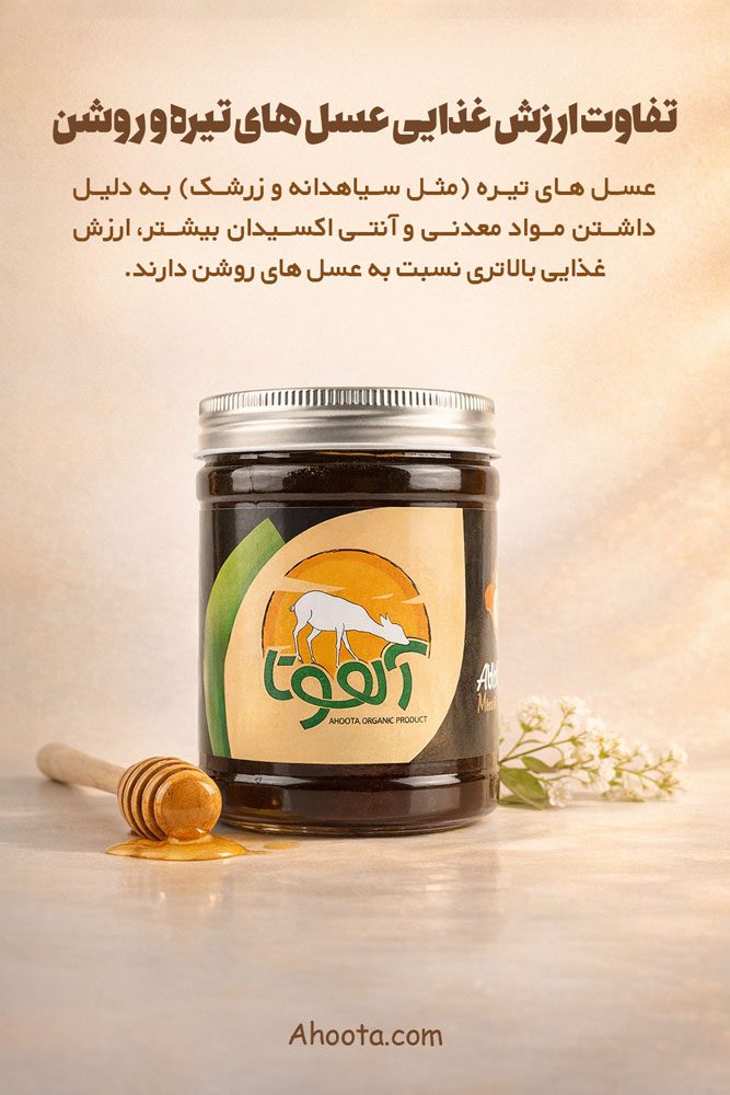 ارزش غذایی عسل سیاه و روشن