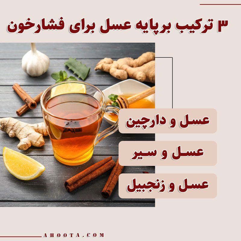 کاهش فشارخون با عسل و دارچین و زنجبیل و سیر