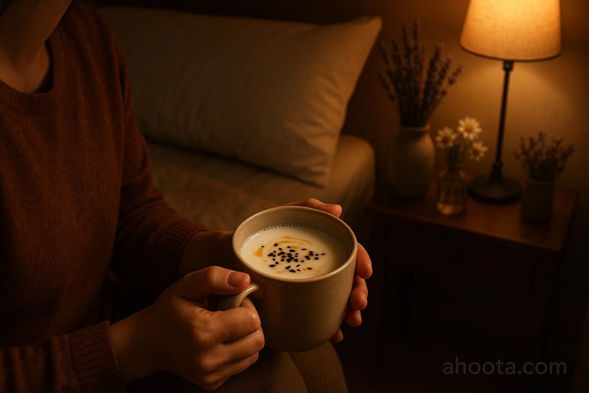 خوردن سیاه دانه و عسل با شیر قبل خواب