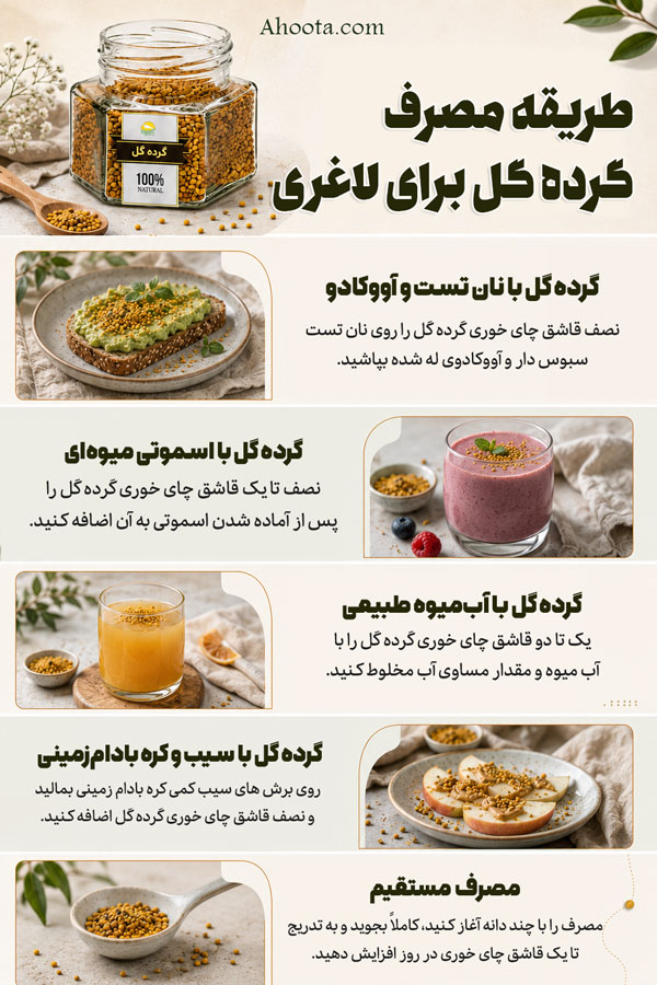 طریقه مصرف گرده گل برای لاغری